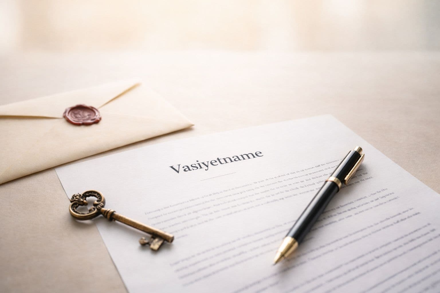 Miras hukuku süreçlerini temsil eden dosya ve resmi belge görseli